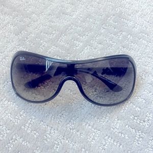 Ray Ban black wrap around sun glasses